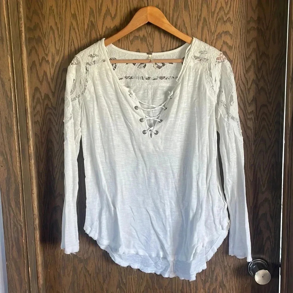White Free‎ People Lace Top M